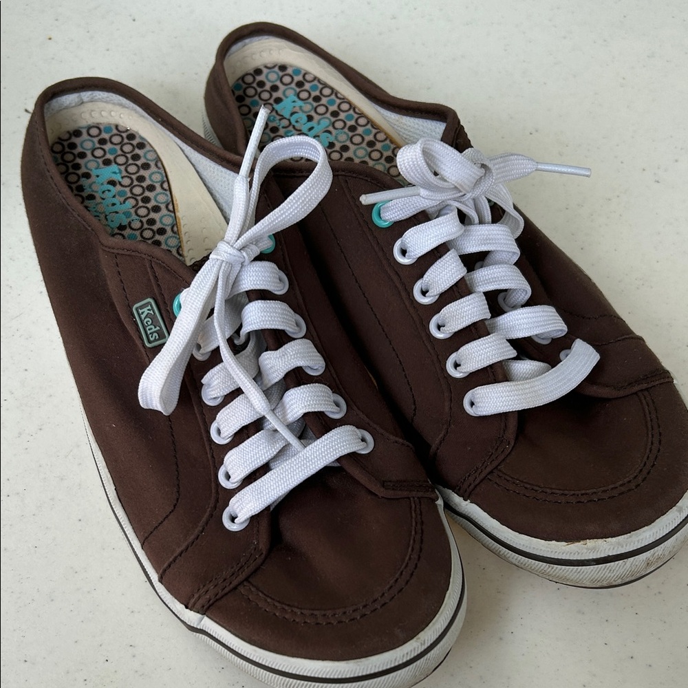 Keds Brown Canvas Shoes with White Accents